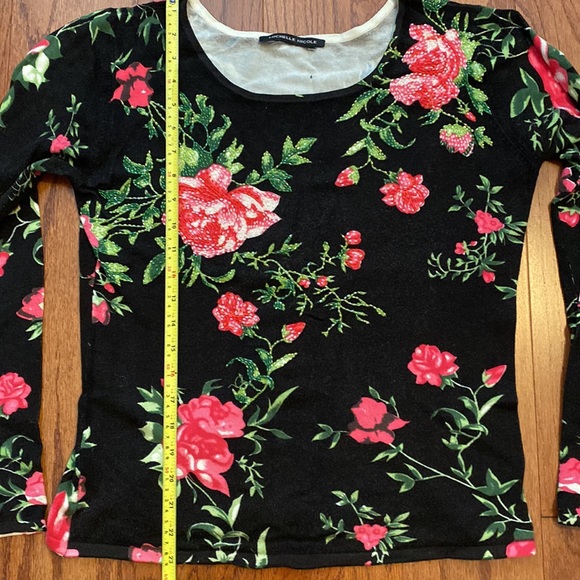 Vintage Michelle Nicole Black sequence Rose sweater - Size Medium - Picture 10 of 10